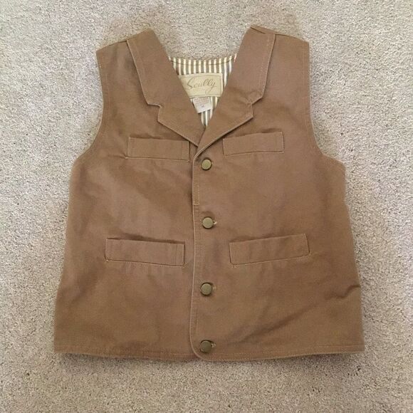 Scully Vintage Brown Button-Up Vest - Picture 1 of 5